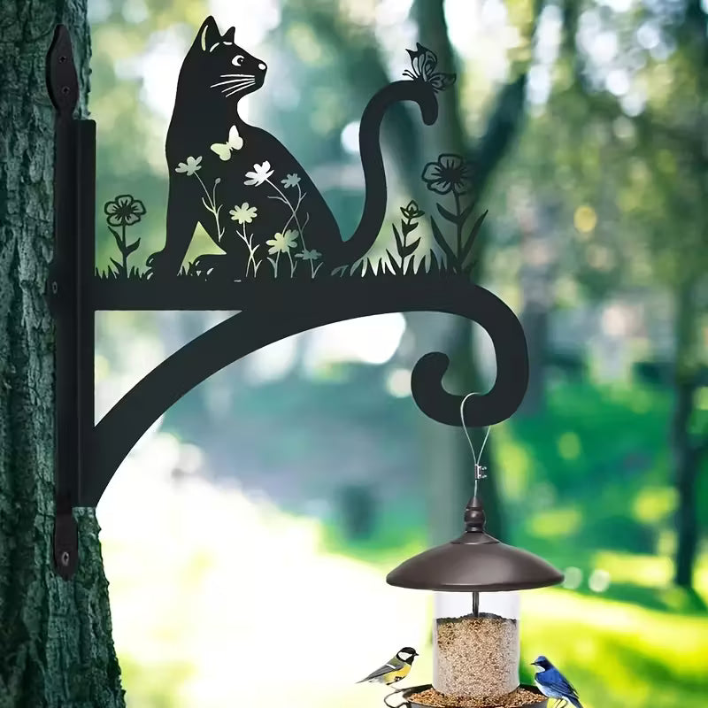 Cat Silhouette Plant Hanger  Metal Garden Hook