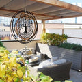 Tree of Life Metal Wind Spinner with Gazing Ball Garden Hanging